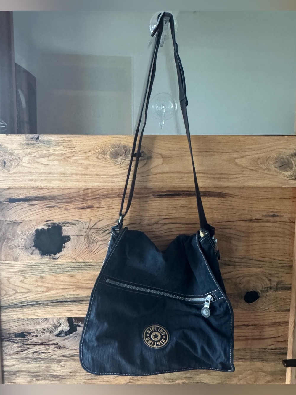 Kipling Navy Blue Nylon Messenger Crossbody Bag Large Adjustable Strap